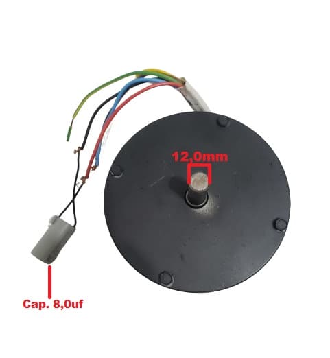 MOTOR P/EXAUSTOR VENT AIR VENTAIR LINHA PESADA BLINDADO BIV08,0UF BAIXA ROTACAO-1650RPM 75DB E12MM 30CM AV-03600M3H / 40CM AV-6000M3/H - foto 1 de 3