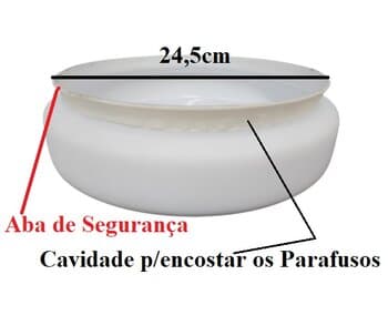 GLOBO CúPULA VIDRO LONDRES LEITOSO RETO P/VENTILADOR TRON-AVENTADOR-SOLANO VOLARE-VR50 DELTA-TORNADO - ENCAIXE 245MM/24,5CM - LOREN SID-ITAPARICA MAX-