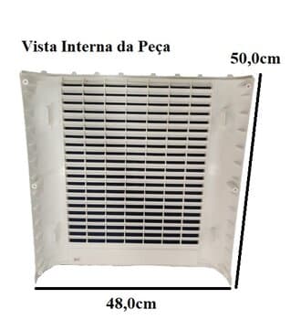 CARENAGEM TRASEIRA CLIMATIZADOR VENTISOL CLIN35LT CLIN60LT CLIN80LT PRO - BRANCA GRADE C50CM X L48CM - ENCAIXE COLMÉIA E03,5X L39,0 X A/C044,0CM