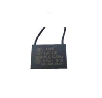 CAPACITOR 006,0UF 2FIOS QD 250VAC - P/CIRCULADOR VENTISOL TURBO CHROME 110VOLTS / VENTILADOR LATINA - VENTISOL VÓRTICE - ALISEU