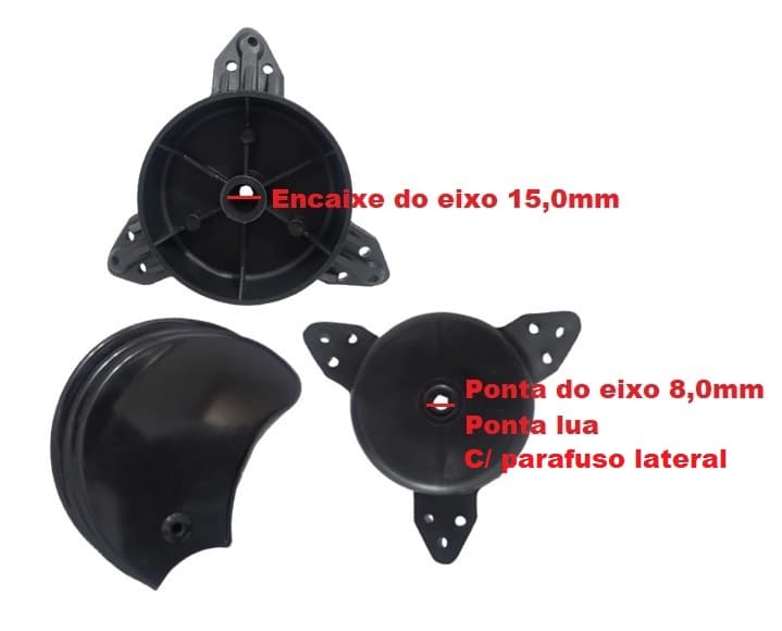 HÉLICE DE 65CM P/VENTILADOR VENTISILVA 65CM 3PAS PRETA KIT4-ITENS C/BUCHA F15,0MM PRD C/FURO CENTRAL P/EIXO RE-07,0MM - FIXAR C/PARAFUSO LATERAL - foto 1 de 3