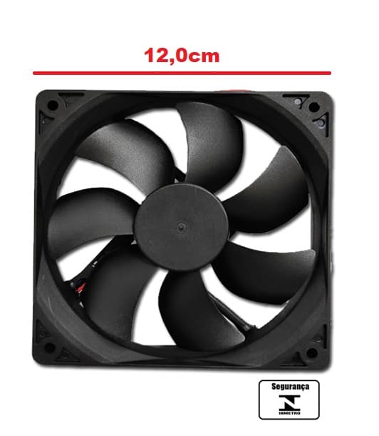 EXAUSTOR DE 12CM MICROVENTILADOR 12VOLTS - COOLER ASAFAN AXIAL 120X120X25MM 12025S-12V - MANCAL C/ROLAMENTOS - foto 1 de 3