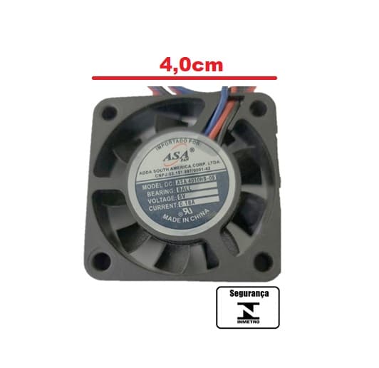 EXAUSTOR DE 04CM MICROVENTILADOR 05VOLTS - COOLER ADDA 40X40X10MM 3FIOS AD0405HB-G76(T) (4010HB-05) 5V 0,18A-019A - MANCAL C/ROLAMENTOS - foto 1 de 3