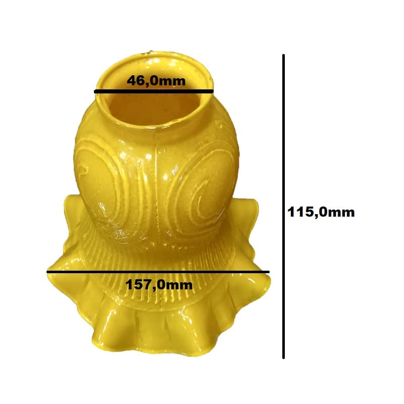 GLOBO CUPULA TULIPA DE VIDRO FLOR CARACOL AMARELO CANARIO - TULIPA FLOR CARACOL VIDRO AMARELO - SEM COLARINHO BOCAL 5,50CM - *VENDIDA P/UNIDADE - foto 1 de 3
