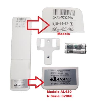 MÓDULO TRANSMISSOR DO CONTROLE REMOTO VENTILADOR ALISEU MAX RETRÁTIL MOD-AL430 NJD-14-18-DK 196G-42C-260 - *APENAS O MÓDULO TRANSMISSOR MANUAL - foto 1 de 3