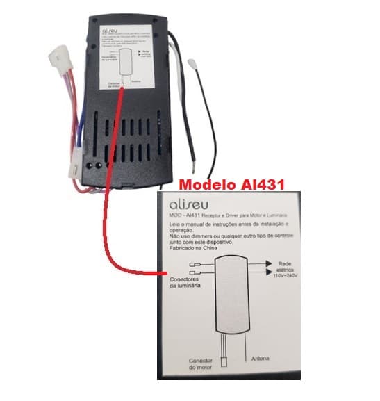 MÓDULO RECEPTOR DO CONTROLE REMOTO VENTILADOR ALISEU MAX RETRÁTIL-42 MOD-AL431 BIV NJD-14-18-DK 196G-42C-260 5510 35W 110-245V - *APENAS RECEPTOR - foto 1 de 4