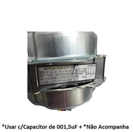 CLIMATIZADOR VENTISOL 20LITROS CLM20-02 KYT-500 220V 55W 1200RPM - LADO DA HELICE GIRO HORARIO E07,5MM - 60HZ - foto 1 de 3