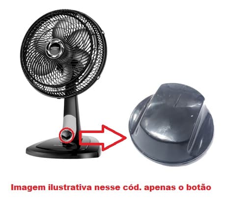 BOTÃO INTERRUPTOR VENTILADOR MONDIAL TURBO FORCE 8PÁS - P/ACIONAR O DIMER ROTATIVO 3 VELOCIDADES - COR PRETA ROT3V - foto 1 de 2