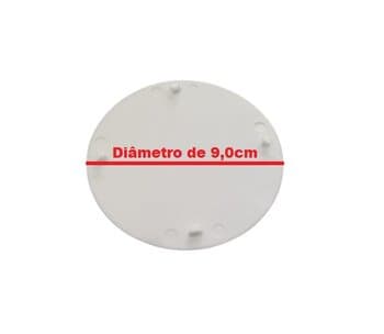 EMBLEMA DA GRADE DO VENTILADOR LOREN SID TURBO ATUAL 30/40CM - COR BRANCA - DIÂM.EXTERNO-09CM