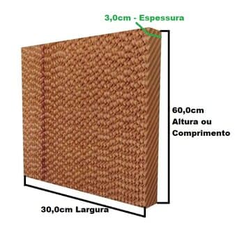 COLMÉIA P/CLIMATIZADOR - E03,0X L30,0 X A/C060,0CM TRASEIRA VENTISOL CLI-01 CLI-02 - PAINEL EVAPORATIVO 06030-03 - *VENDIDO P/UNIDADE