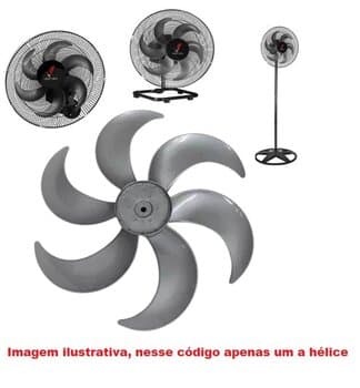 HELICE DE 50CM P/VENTILADOR DELTA VENTURA 50CM/ DELTA FREE 40CM 6PAS COR PRATA - ENCAIXE EM EIXO 10,0MM PRD C/T.TRASEIRA