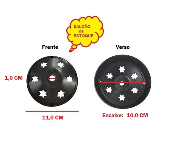 PLAFONIER P/GLOBO PÊRA VENTILADOR DE TETO LOREN SID - COR PRETA - *SALDÃO* - ENCAIXE 10CM - TEMAS LISTRINHAS/BOLINHAS/LINHAS/ABA ABERTA...ETC.. - foto 1 de 4