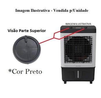 BOTÃO KNOB PL PRETO LIG/DESL/OSCILA CLIMATIZACAO CLIMATIZADOR VENTISOL - * P/UNIDADE* - CLIN08LT CLIN16LT CLIN35LT CLIN60LT CLIN80LT CLIN125 PRO PRÓ2