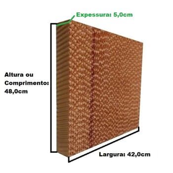 COLMEIA P/CLIMATIZADOR - E05,0X L42,0 X A/C048,0CM TRASEIRA VENTISOL CLI45LT CLI70 CLI100LT PRO PRÓ2 - PAINEL EVAPORATIVO 04842-05,0