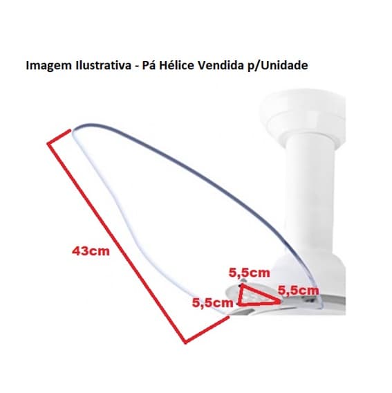 PÁ HÉLICE P/VENTILADOR DE TETO LOREN SID 3-FUROS M1/M2 FOLHA ACRÍLICA - *VENDIDA P/UNIDADE - PRIMOR PÉROLA PLATUN AGATA - SERVE P/BRITÂNIA CRISTAL - foto 1 de 3