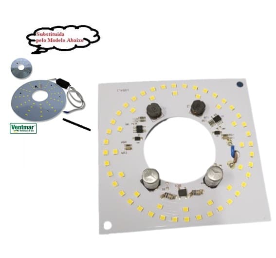 PLACA DE LED20W BIV C/DRIVER LUZ BRANCA 6500K - P/LUMINÁRIA VENTILADOR VENTISOL AIRES FÊNIX FLOW PETIT SUNNY VÓRTICE - foto 1 de 3