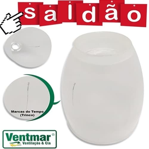GLOBO CUPULA TULIPA PLASTICA DA LUMINARIA VENTILADOR TRON MARBELA TRAMONTANA LITORAL STYLO MARBELLA / ARGE ARLUX -*SALDAO C/PEQUENAS TRINCAS - foto 1 de 3