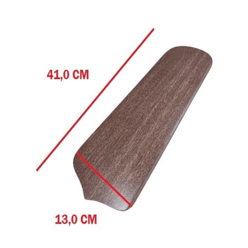 PÁ HÉLICE P/VENTILADOR DE TETO LOREN SID LUMI M1 M2 - MDF RETA MOGNO - *VENDIDA P/UNIDADE - ESP.3,0MM L13,0XC41,0CM - P/GARRA MAIOR C/3 FUROS - foto 1 de 3