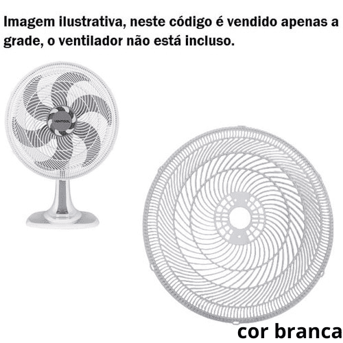 GRADE P/VENTILADOR 40CM VENTISOL NOTOS TURBO 6P - TRASEIRA PLASTICA COR BRANCA C/6-TRAVAS FEMEA - EQUATION - *VENDIDA - foto 1 de 3