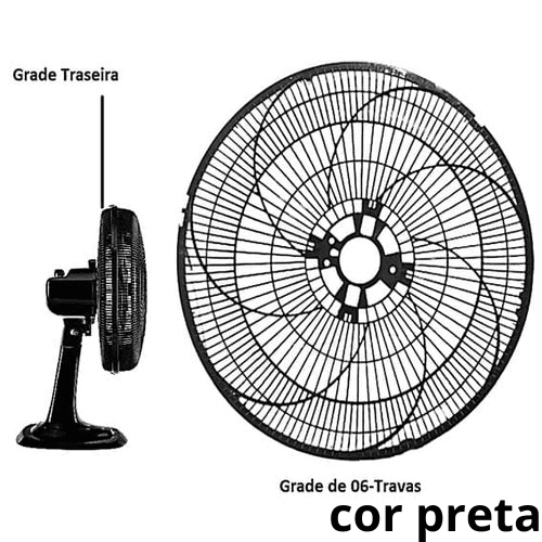 GRADE PARA VENTILADOR 40CM VENTISOL NOTOS 3PAS/ TURBO 6PAS - PLASTICA COR PRETA PARTE TRASEIRA C/6-TRAVAS - EQUATION - *VENDIDA P/UNIDADEGRADE P/VENTI - foto 1 de 3