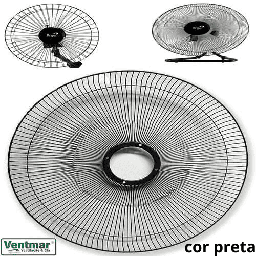 GRADE P/VENTILADOR 50CM ARGE MAX METAL PRETA 132FIOS -*VENDIDA P/UNIDADE- COL/MESA/PAREDE - DIANTEIRA OU TRASEIRA - foto 1 de 2