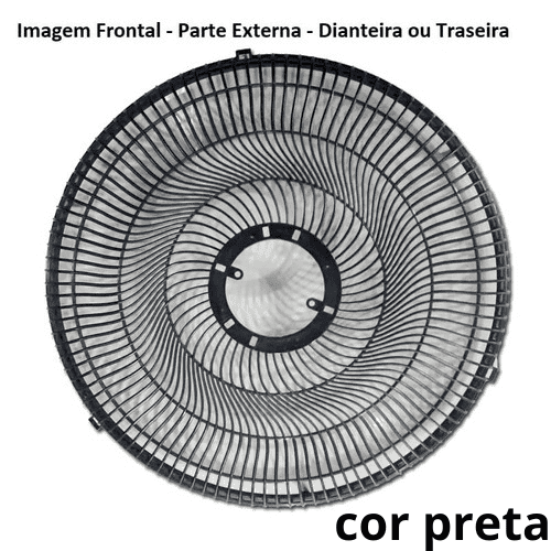 GRADE P/VENTILADOR 50CM VENTI-DELTA NEW LIGHT PLASTICA PRETA COL/MESA/PAREDE - DIANTEIRA OU TRASEIRA -*VENDIDA P/UNIDADE - SERVE P/ARGE STYLO TWISTER+ - foto 1 de 3