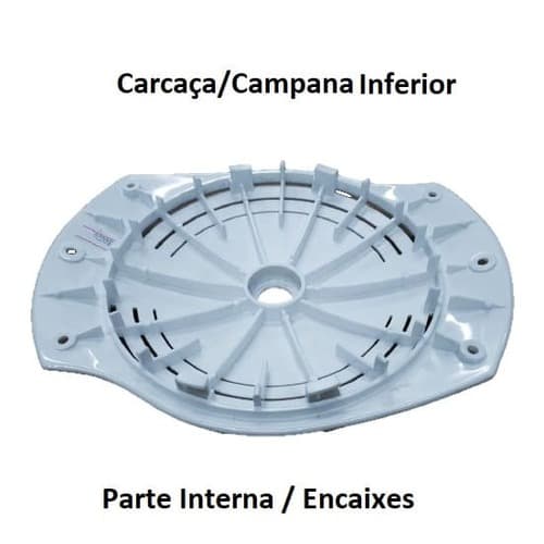 CARCAÇA DO MOTOR VENTILADOR SPIRIT VT200 2PÁS PLÁSTICA COR BRANCA INFERIOR P/VT201 VT202 - *VENDIDA P/UNIDADE - foto 1 de 3