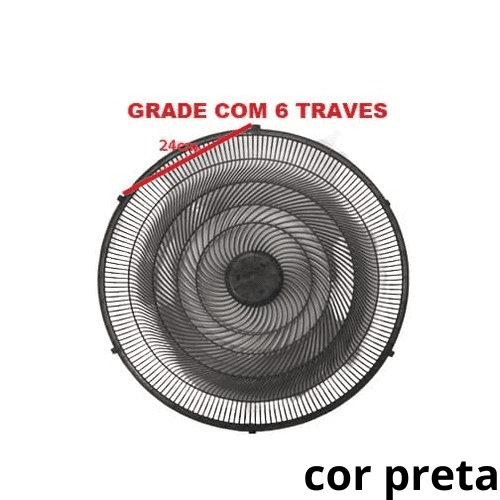 GRADE P/VENTILADOR 50CM VENTISOL - PL DIANTEIRA 6TRAVAS MACHO PRETA - P/NEW NOTOS TURBO ANTIGOS *VENDIDA P/UNIDADE - foto 1 de 2