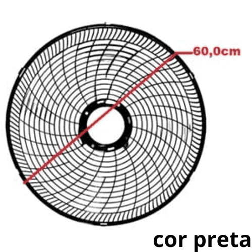 GRADE P/VENTILADOR 60CM DOMINA PL PRETA 6 OU 8PÁS COLUNA OU PAREDE - SERVE P/DIANTEIRA OU TRASEIRA - *VENDIDA P/UNIDADE - foto 1 de 2