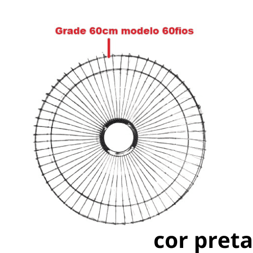 GRADE P/VENTILADOR LOREN SID COLUNA OU PAREDE 60CM - METAL COR PRETA 60FIOS - MODELO DIANTEIRA OU TRASEIRA - *SALDÃO* *VENDIDA P/UNIDADE - foto 1 de 2