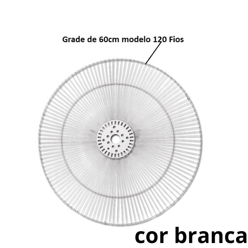 GRADE P/VENTILADOR 60CM DE COLUNA OU PAREDE - METAL BRANCA 120FIOS - MODELO DIANTEIRA OU TRASEIRA - *SALDÃO* *VENDIDA P/UNIDADE - foto 1 de 1