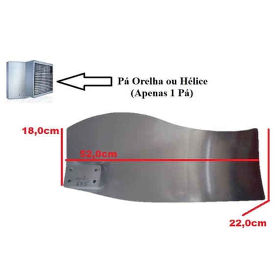 PA ORELHA DA HELICE DO CLIMATIZADOR CLIMATTIZE SS0050 SS-50 SS50 - INOX - *VENDIDA P/UNIDADE* - foto 1 de 3