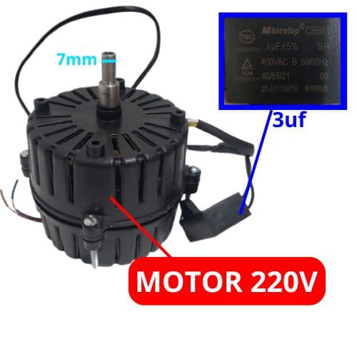 Motor p/Ventilador Climatizador GOAR Solaster 220V CLIMA FAN Atenas Floripa 70cm Lado do Disco Aspersor Nebulizador Pulverizante