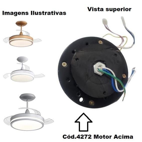 MOTOR P/VENTILADOR DE TETO ALISEU MAX RETRÁTIL AUTO-VOLTS MODELO 4PÁS - FANAWAY - foto 1 de 2