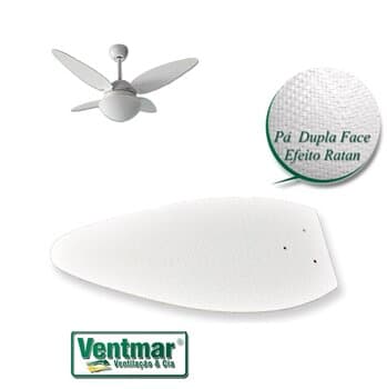 PÁ HÉLICE P/VENTILADOR DE TETO RATAN 3-FUROS MDF FOLHA PALMAE BRANCA -*VENDIDA P/UNIDADE- C/FURAÇÃO VOLARE CLASS PALMAE VENTI-DELTA MAGNES