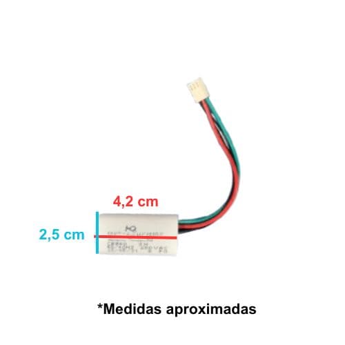 CAPACITOR 007,5UF 3FIOS 3+4,5MF RD 250VAC C/TERMINAL PLUG DE ENCAIXE P/CONTROLE REMOTO 110V P/VENTILADOR VENTI-DELTA EFYX LUNIK - foto 1 de 3