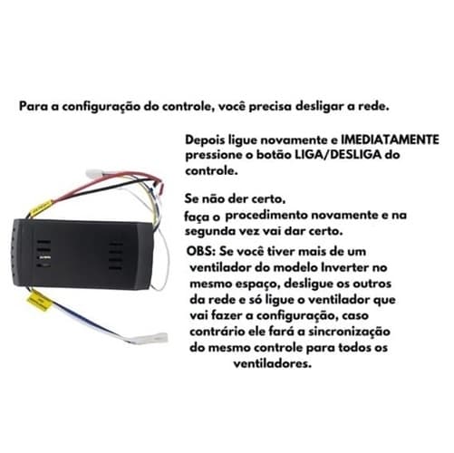MÓDULO RECEPTOR P/CONTROLE REMOTO VENTILADOR VENTISOL TIPO "A" INVERTER *APENAS PLACA DRIVER* 9-265V PI-7055SC NJ-23122041822 9C5B - foto 1 de 2