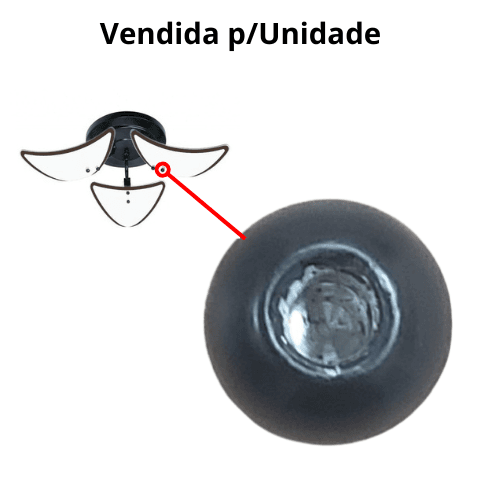 PORCA R/DIR 3,5MM P/FIXAR VIDRO DA LUMINÁRIA VENTILADORES AGATA ARIZONA BRUXELAS CHILE CLEAN SMART - ESFERA DE ALUMÍNIO PRETA -*VENDIDA P/UNIDAD - foto 1 de 2