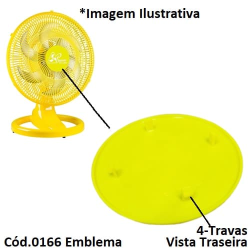ACABAMENTO DA GRADE VENTILADOR VENTI-DELTA NEW PREMIUM AMARELO - C/EMBLEMA LOGOMARCA DELTA PREMIUM FAZ O CLIMA - TRAVA C/4-PINOS - foto 1 de 2