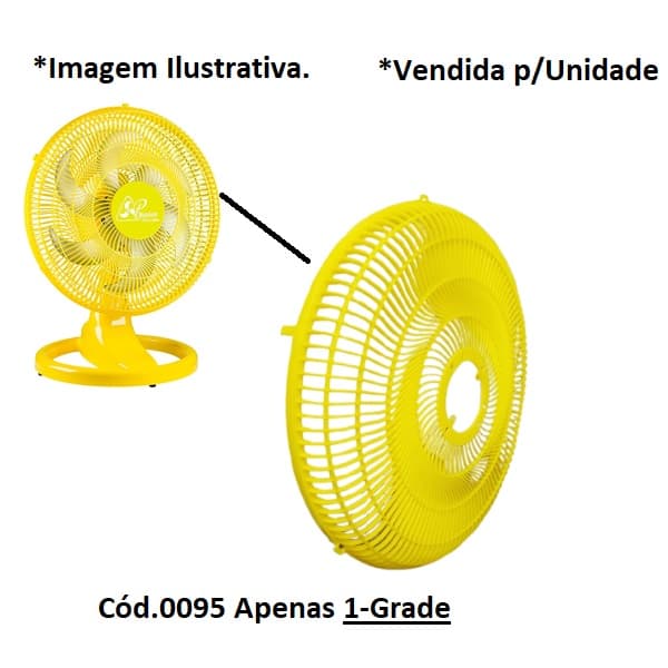 GRADE P/VENTILADOR 50CM VENTI-DELTA NEW PREMIUM COLUNA MESA - PL AMARELA -*VENDIDA P/UNIDADE - SERVE P/DIANTEIRA OU TRASEIRA - foto 1 de 3