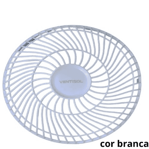 GRADE P/VENTILADOR 20CM VENTISOL MICRO MINI DE MESA 20CM - GRADE PLASTICA COR BRANCA - PARTE DIANTEIRA - *VENDIDA P/UNIDADE - foto 1 de 3
