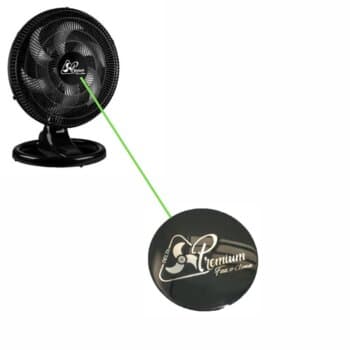 ACABAMENTO DA GRADE VENTILADOR VENTI-DELTA PREMIUM FREE PRETO - C/EMBLEMA LOGOMARCA PREMIUM OSCILANTE 4PINOS DE TRAVAMENTO
