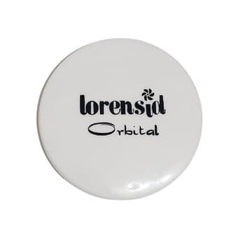 EMBLEMA DA GRADE DO VENTILADOR LOREN SID ORBITAL ATUAL 30/40CM - COR BRANCA - DIÂMETRO EXTERNO 09CM