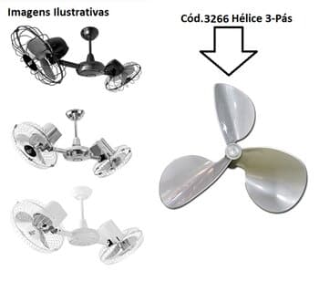 HELICE DE 30CM P/VENTILADOR LOREN SID GEMINI DUPLO 3PAS 300X31 COR CINZA - ENCAIXE F10,0MM PRD C/TRAVA TRASEIRA -*VENDIDA P/UNIDADE