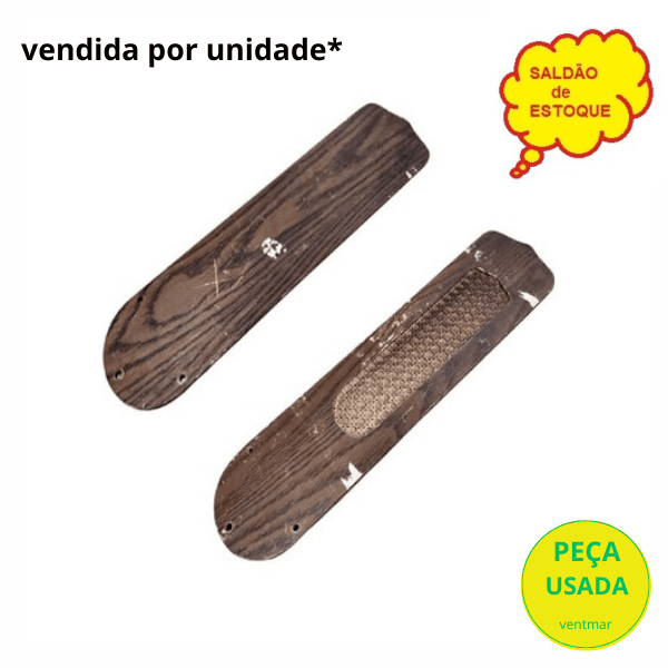 PÁ HÉLICE P/VENTILADOR IMPORTADO COR MOGNO MOD.C/TELINHA BEGE UM DOS LADOS - MEDIDAS L12,50CM C52,00CM *SALDÃO USADAS * VENDIDAS P/UNIDADE - foto 1 de 3