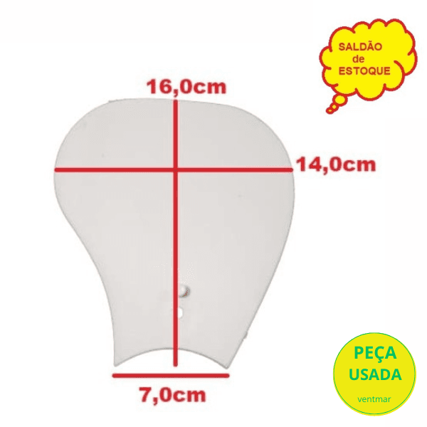 ORELHA PÁ DA HELICE VENTILADOR VENTISOL 50CM BRANCA - *SALDÃO - PEÇA ANTIGA * - *VENDIDA P/UNIDADE - ENCAIXE C/PARAFUSO E TRAVA GUIA NO CENTRO MIOLO, - foto 1 de 3