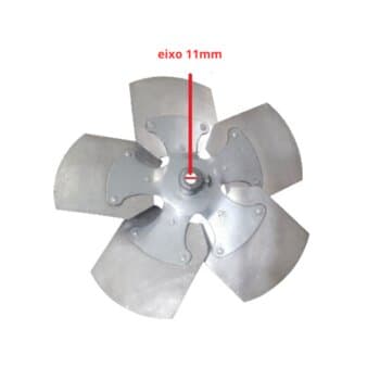 HELICE P/EXAUSTOR DE 30CM ARGE A300 5-PÁS ALUMÍNIO ENCAIXE E-11,0MM C/CUBO E PARAFUSO TRAVA LATERAL