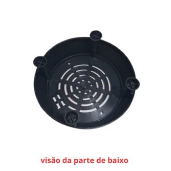 BASE DO MOTOR LIQUIDIFICADOR JL COLOMBO 2,0LT 3,5LT OU 4,0LT AR-ALTA OU BR-BAIXA ROTAÇÃO - PARTE INFERIOR REDONDA EM NYLON COR PRETA