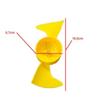 HELICE P/ARMADILHA MATA INSETO TURBINE MINI MOEL - HEL-18,2CM 2PÁS COR AMARELA