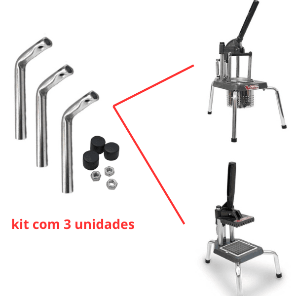 SUPORTE BASE PÉS 03UN-KIT P/AMASSADOR DE BATATAS / CORTADOR DE LEGUMES VITALEX - C/3-PÉS+PONTEIRAS+PORCAS - TAMANHO MÉDIO - foto 1 de 3